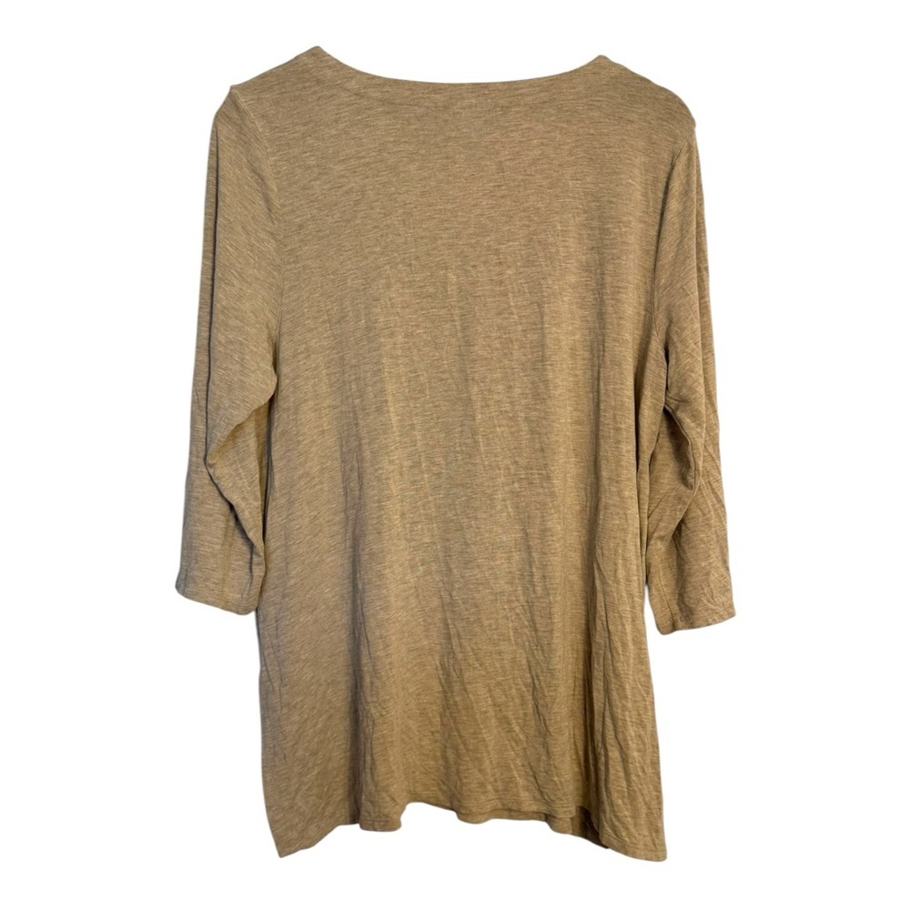 J. Jill Wearever Collection Oatmeal 3/4 Sleeve Tunic Blouse Women’s Large - Picture 2 of 6
